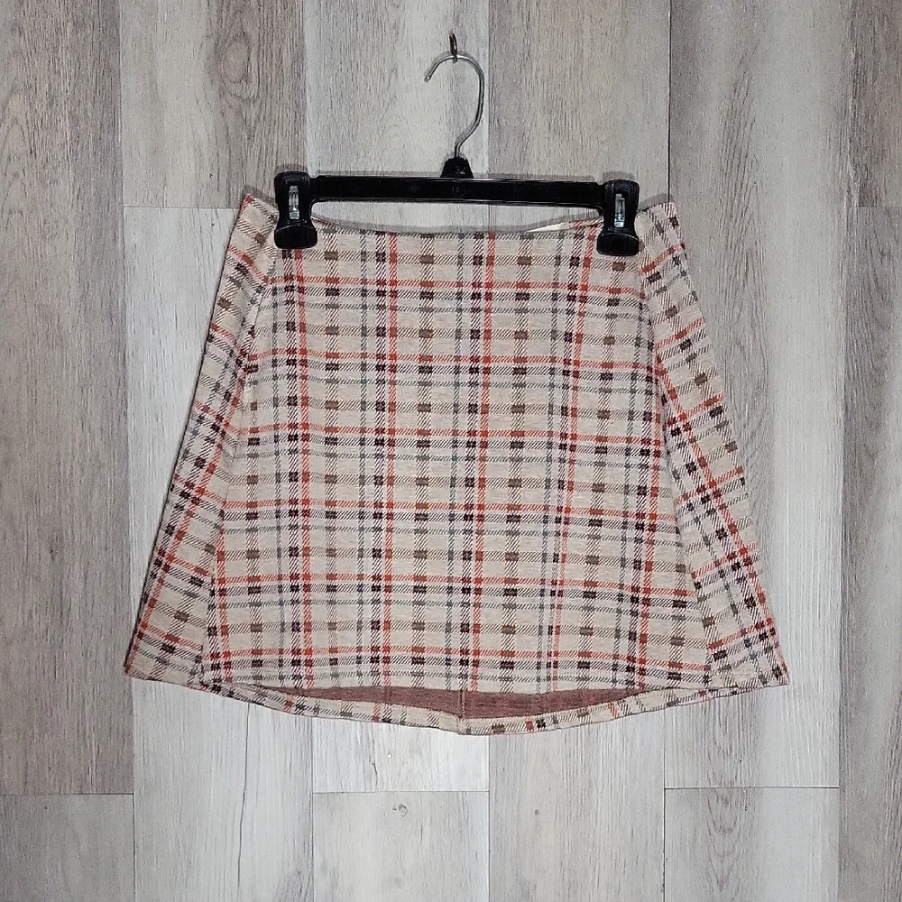 Altar'd State Anthropologie Womens L‎ Plaid Mini Skirt A Line Schoolgirl